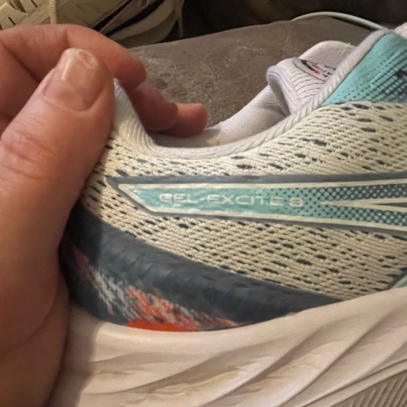 ASICS Gel-Excite 8 White Blue Sneakers Running Shoe -Size 10 - Picture 4 of 9